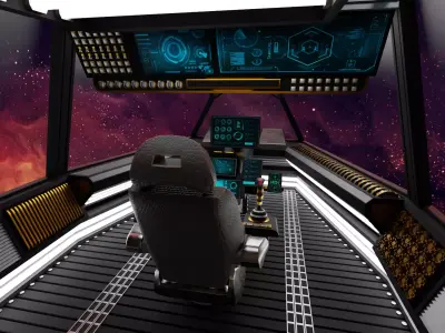 Sci-Fi Fighter Cockpit 3D Model With 25 Sci-Fi Music Tracks Low-poly 3D model