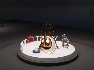 Modern Ramadan Event Setup - Full Exhibition Scene Low-poly 3D model