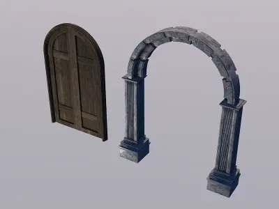 Arc and wooden doors 3D model