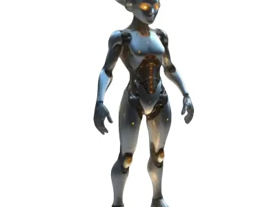 Futuristic Female Android Figurines Collection 3D print model