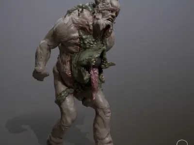 Parasite human Low-poly 3D model