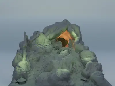 Troll Cave Tabletop Terrain 28 mm 3D print model