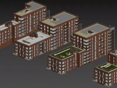 Apartment buildings 3D model