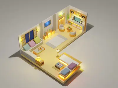 Living room 3D model