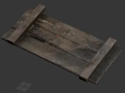  Wooden bridge  Low-poly 3D model