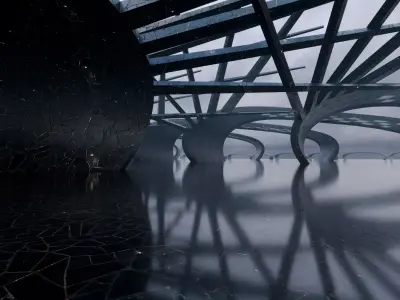 Parametric Futuristic Passage- Architecture Background- V2U7 Low-poly 3D model