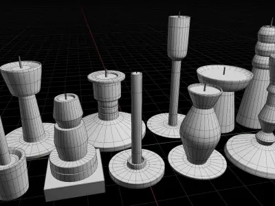 Candles Set 3D model