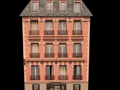 Building in paris Low-poly 3D model