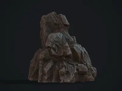 Stone PBR rock Low-poly 3D model