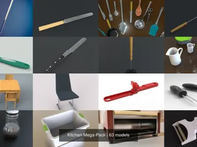 Kitchen 3D Model Mega Pack