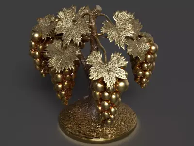 Chinese Golden Grape Figure  Low-poly 3D model