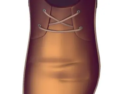 Cartoon High Poly Subdivision Brown Shoes Low-poly 3D model