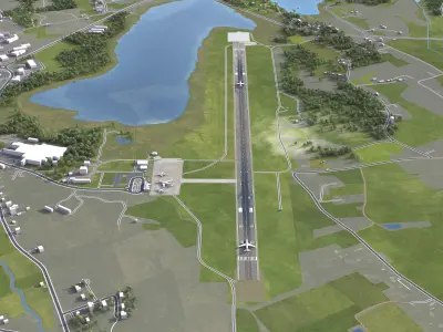 Mariehamn - Airport - MHQ Low-poly 3D model