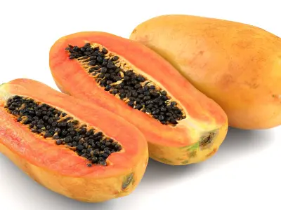 Papaya 01 - Photorealistic  Scan Low-poly 3D model