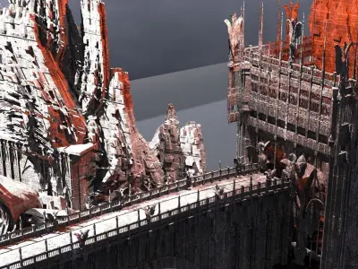 Sauron inspired Tower Turret walkway 3D model