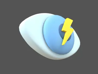 Eyes Symbol with Lighting v1 002 Low-poly 3D model