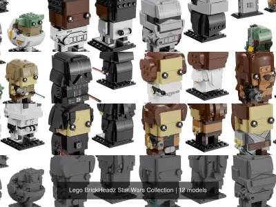 Lego BrickHeadz Star Wars Collection 3D Model Pack