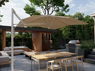 Garden Landscape 3D Model - SketchUp and Lumion Scene 3D model 3D model