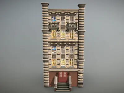 Gothic Building Low-poly 3D model