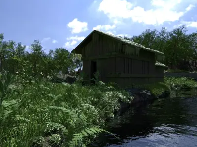 Abandoned Shack Scene 3D model