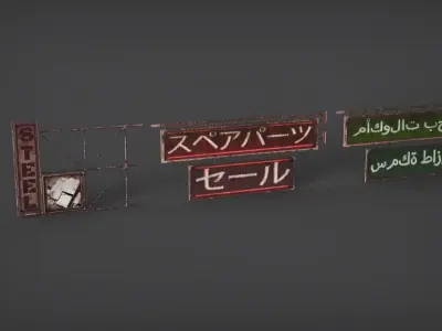 Signboard Big Free low-poly 3D model