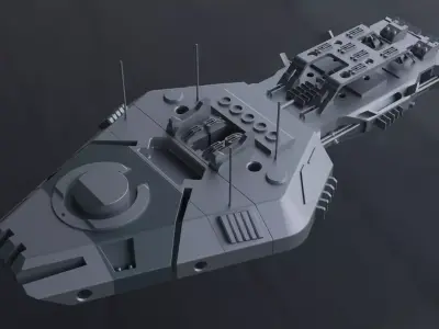 spaceship scifi spacecraft alien planet transporter  3D model