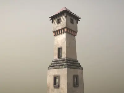 Medieval DRAGON Tower 02 Low-poly 3D model
