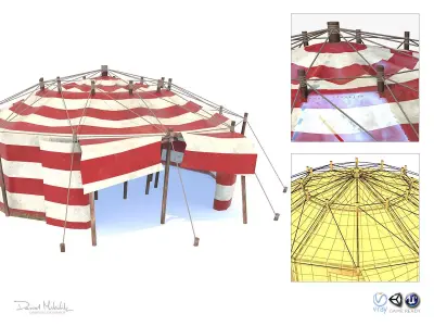 Circus Tent PBR Low-poly 3D model