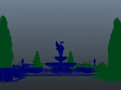 Fountain garden 3D model