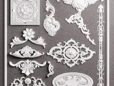 Baroque Engraving Ornament Collection Vol-3 - 3ds Max  Corona 3D model