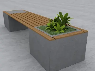 Modern Bench Street and Garden 10 3D model