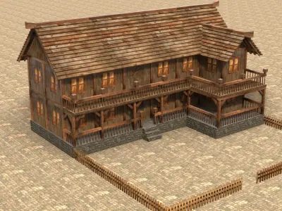 Medieval house fifteen 6 Low-poly 3D model