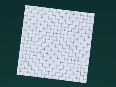 White cracked tiles 3D model