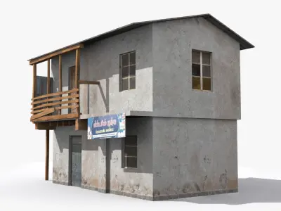 Slum a building Low-poly 3D model