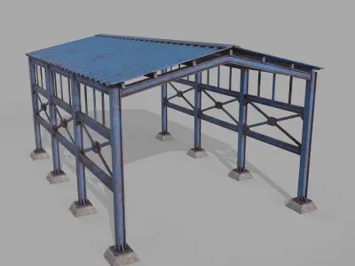 Steal Canpoy Low-poly 3D model