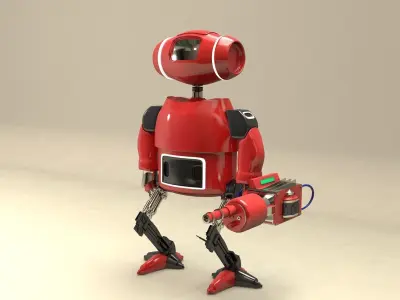 Scifi Cartoon Robot With Armour 3d model Low-poly 3D model