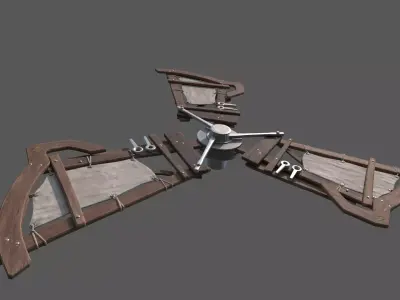 Junk Windmill Prop Low-poly 3D model