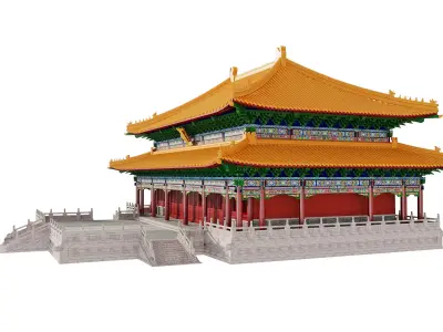 Imperial Palace Hall - Double-Eaved Historic Pavilion 3D model