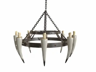 Iron Chandelier PBR Low-poly 3D model