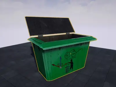 Dustbin trash can Low-poly 3D model