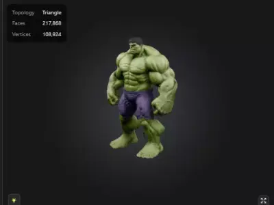 Hulk character mesh Low-poly 3D model