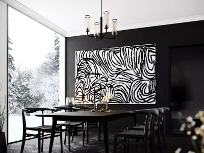 Black Dining Room 3D model