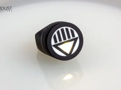 Black Lantern Ring with LED light 3D print model
