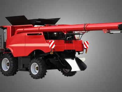 Axial-Flow 9240 Combine Harvester - with Wheels 3D model