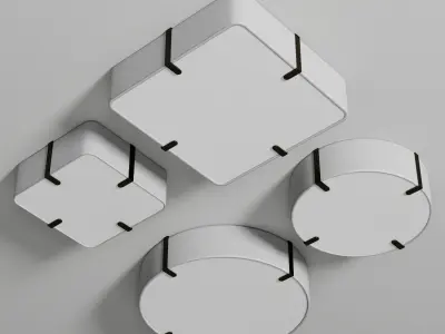 Elba Square - Elba Round ceiling light Low-poly 3D model