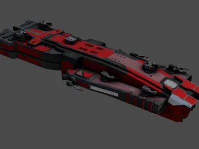 Sci-Fi  Space Ship  Predator - LowPoly - PBR - GameReady Low-poly 3D model
