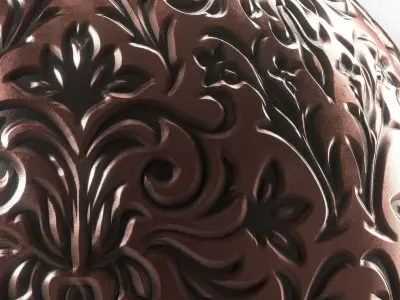 Metal Materials 8- Ornament Metal panels - Sbsar Pbr 4k Seamless 3D model