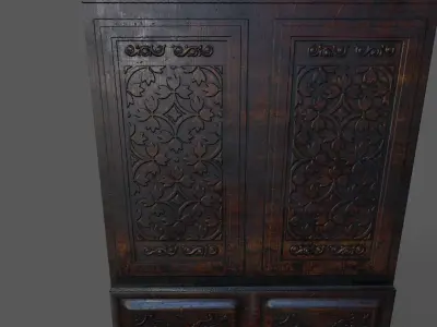 Old Wood Wall Low-poly 3D model get