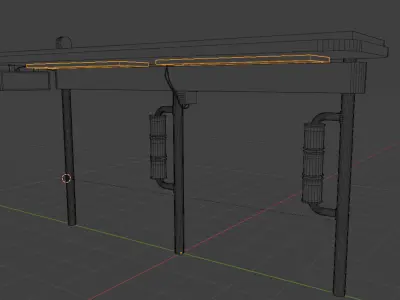 Bus stop 3D model 5