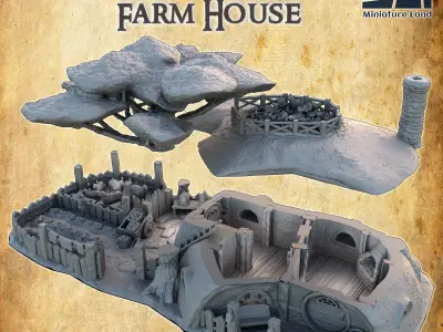 Halfling Farm House Tabletop Terrain 28 MM 3D print model